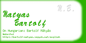 matyas bartolf business card